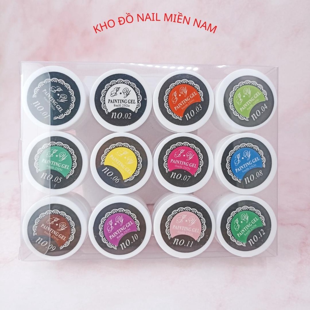 Gel Vẽ Móng Tạo Loang Cho Móng Nail 12 Màu Lên Màu Chuẩn Đẹp