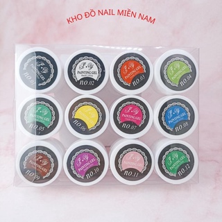 Set gel vẽ móng tạo loang 12 màu lên màu cực chuẩn