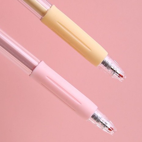 Bút bi bấm gel đen kèm pin cô gái cute A17 Taro Stationery