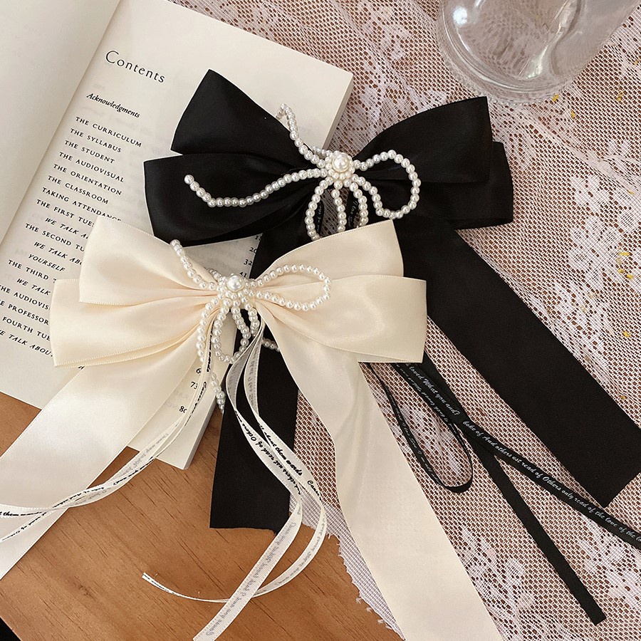 Trâm Cài Tóc Nơ Tua Rua Đính Ngọc Trai Nhân Tạo Phong Cách Trung Hoa