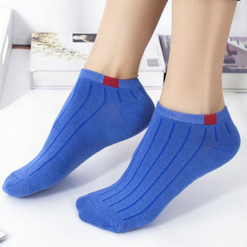 Vớ cotton cổ ngắn họa tiết sọc ngang cho nữ