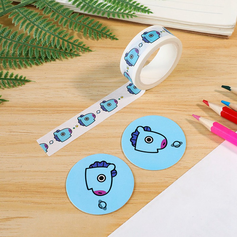 Cuộn băng keo washi 2CM*10M in hình nhóm nhạc BTS TWICE WANNA ONE EXO BLACKPINK SEVENTEEN