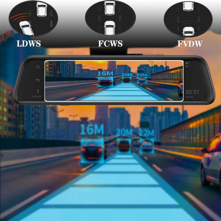 Camera hành trình 360 độ gương ô tô cao cấp Whexune K960 -  Ram: 2GB, Rom: 32GB -  Android: 5.1, 3G/4G, Wifi