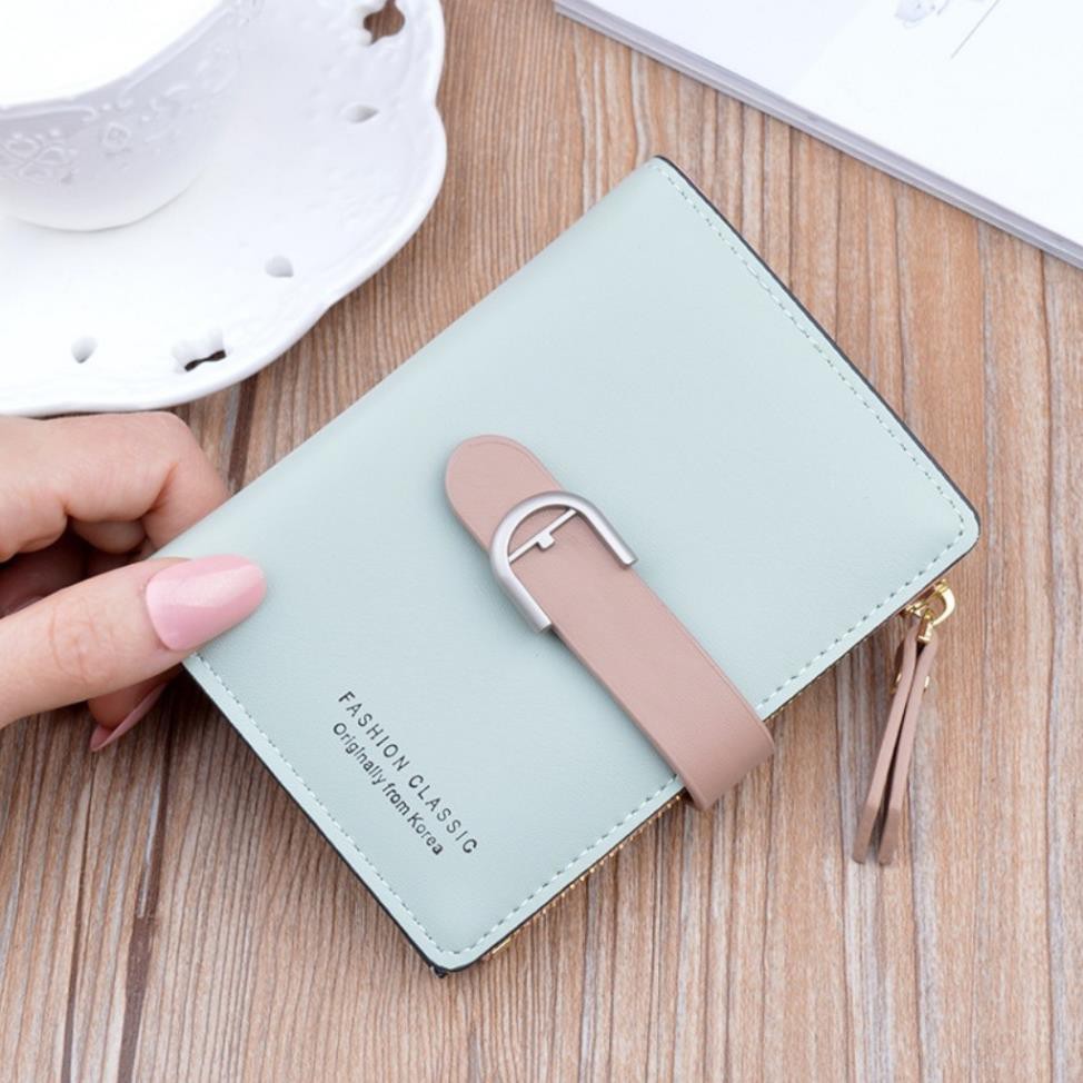 Ví nữ mini cầm tây da mềm dây kéo ngắn có nút khóa V00678 TX798 | BigBuy360 - bigbuy360.vn