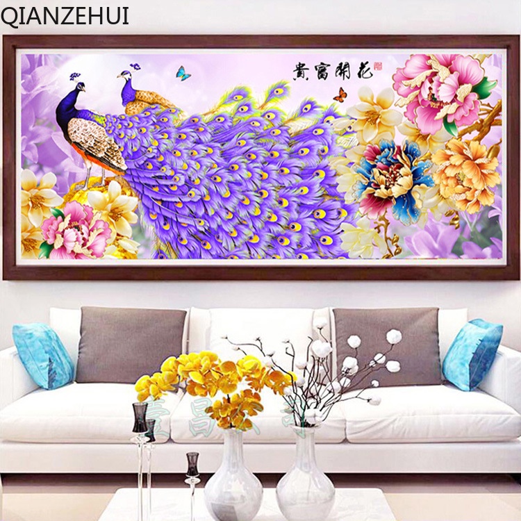 Cuộn Chỉ cotton 11CT in Hình Con Công Dùng Cho Phòng Khách