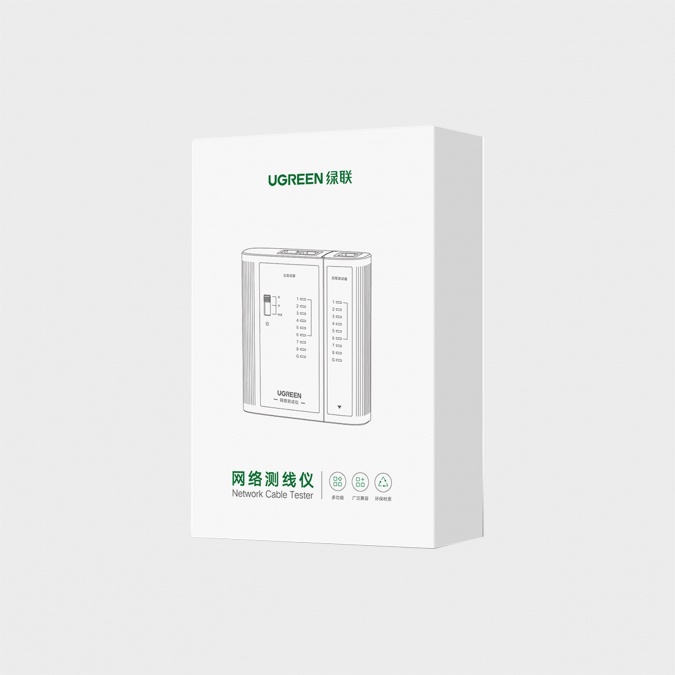 Bộ Test cáp mạng Cao Cấp Ugreen 10950  có đèn LED - Hãng chính hãng BH 18 tháng