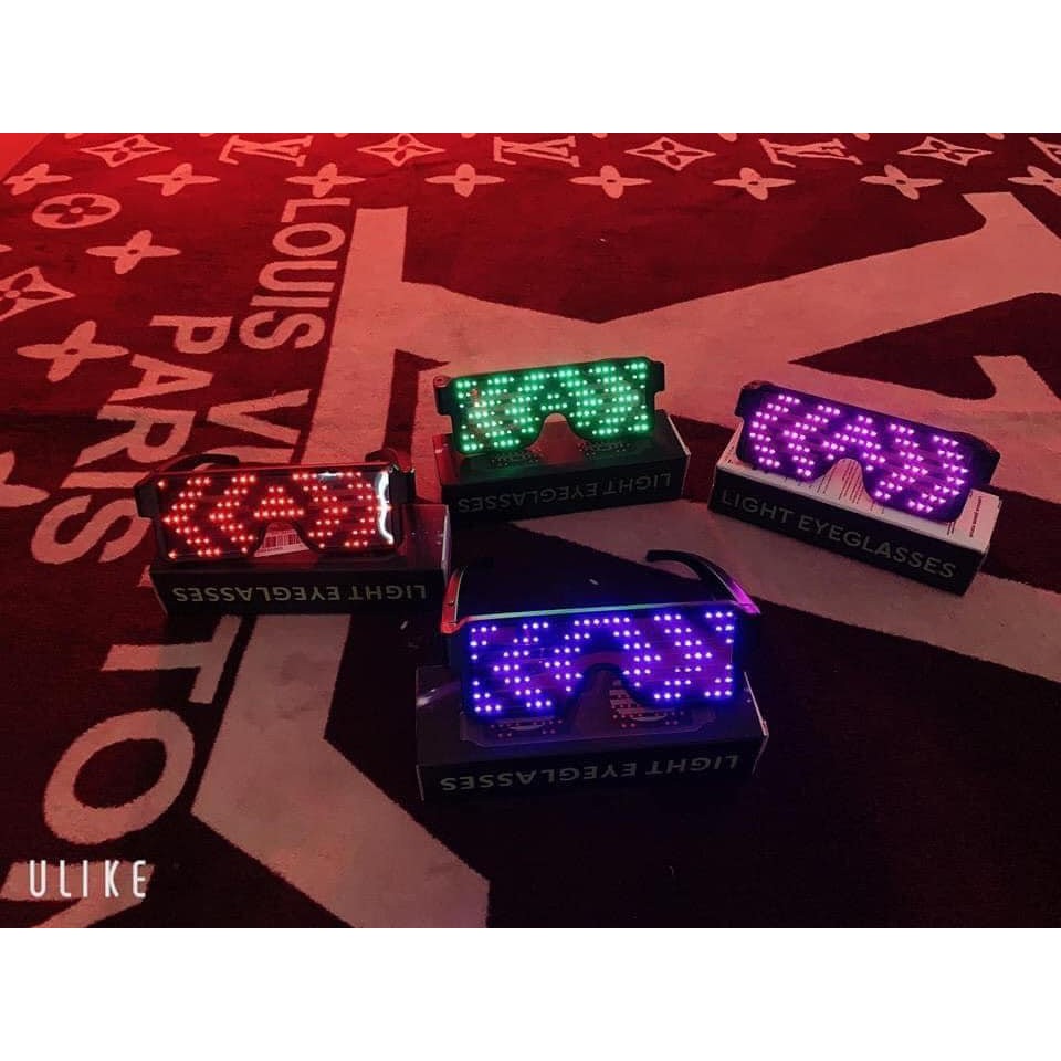 Kính Led Gắn Đèn Phát Sáng Nhiều Màu, Tùy Chỉnh 8 Chế Độ - Kèm Cổng Sạc USB | BigBuy360 - bigbuy360.vn