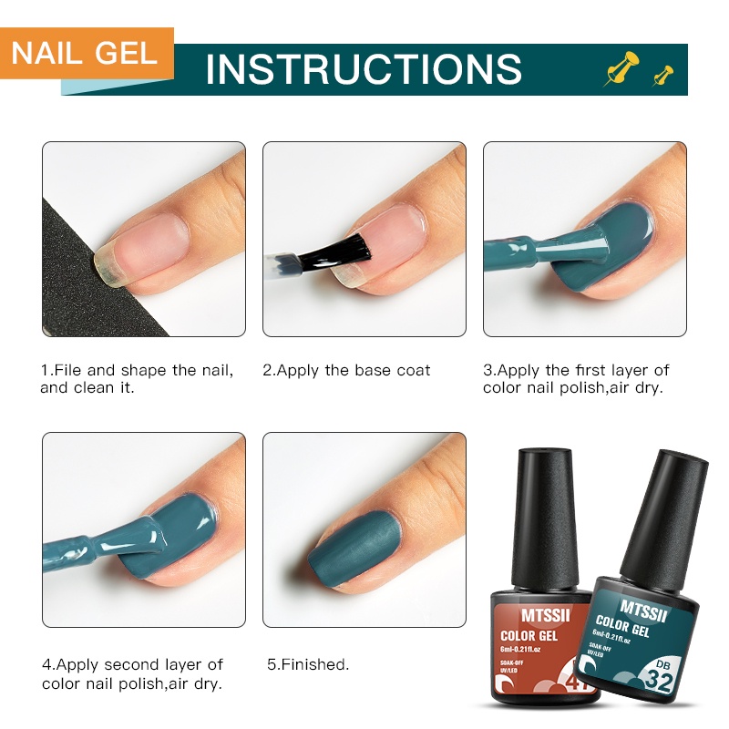 Sơn Móng Tay Gel UV MTSSII Với Nhiều Màu Sắc Thời Trang Lựa Chọn 6ml