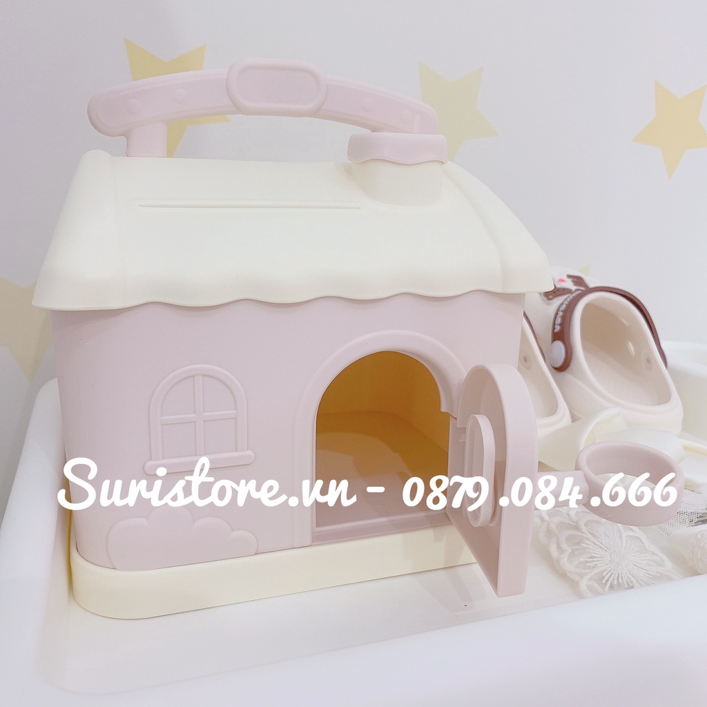 Hộp tiết kiệm Ngôi Nhà cute cỡ lớn kèm hình dán