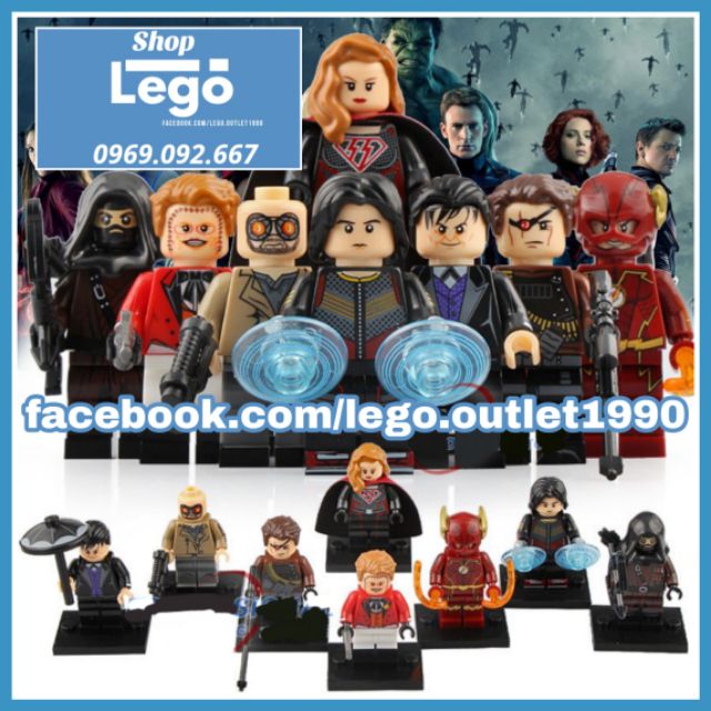 Xếp hình Flash Dark Archer DC Comics Deadshot Overgirl Oswald Cobblepot Joker Heat Wave Vibe Lego Minifigures Xinh X0188