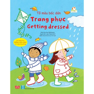 Sách tô màu bóc dán - Trang phục - Getting dressed