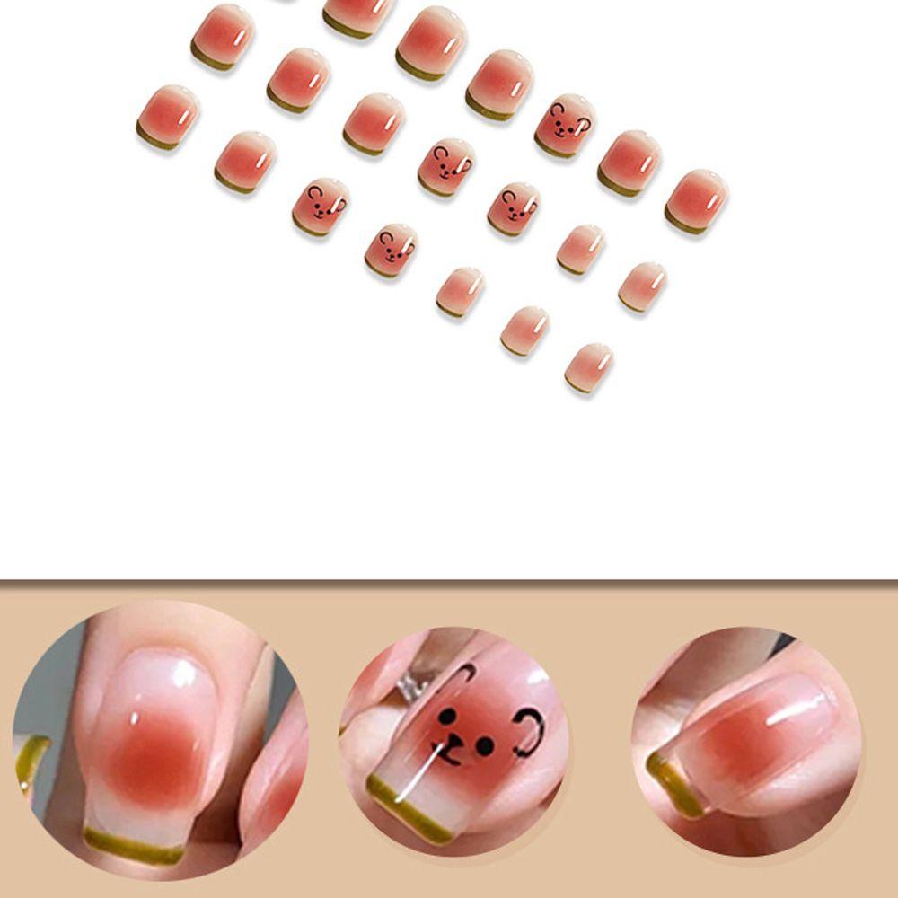 Bộ Móng Tay Giả Ngắn Họa Tiết Hoạt Hình Thời Trang Có Thể Tháo Rời