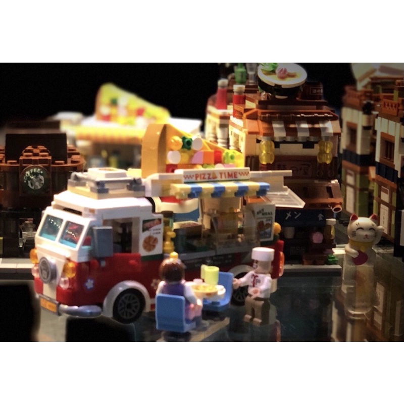 Bộ mô hình lắp ráp các mẫu xe ô tô đồ ăn Loz: Fruit Truck-Dessert Car-Pizza Truck-Coffee Truck
