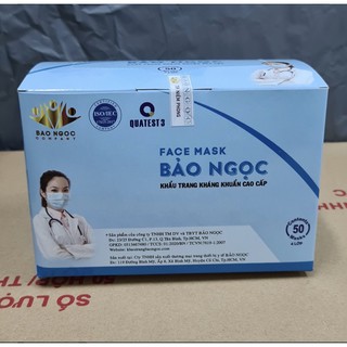 HỘP 50 CÁI KHẨU TRANG Y TẾ 4 LỚP KHÁNG KHUẨN HÀNG CTY TBYT BẢO NGỌC CHẤT LƯỢNG CAO