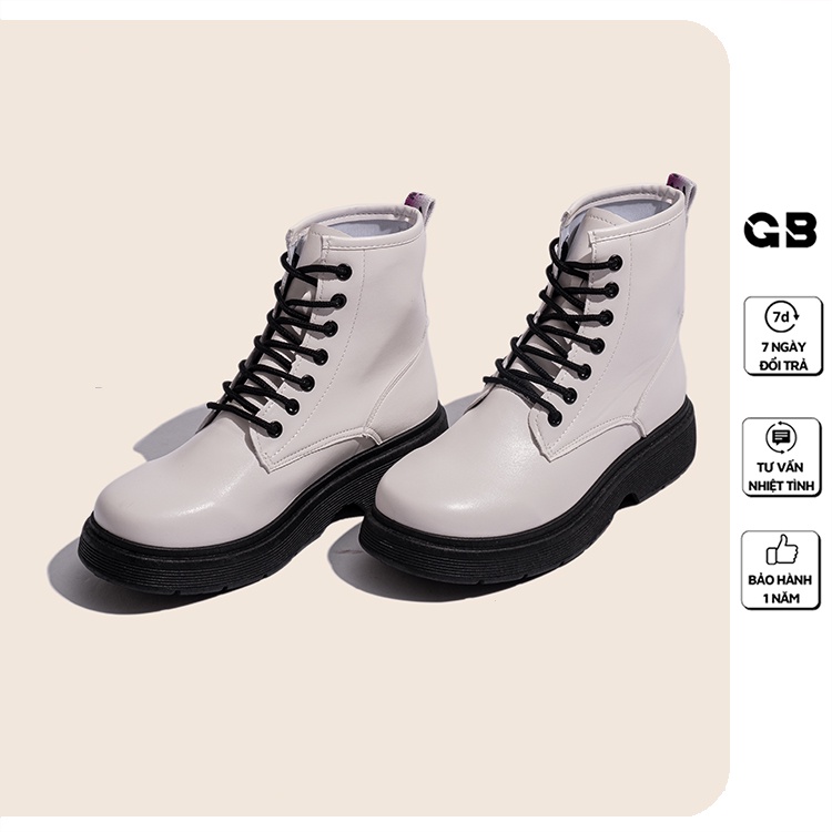 Giày Boot Nữ Cổ Lửng Cột Dây Đế Cao 3 cm giayBOM B1599