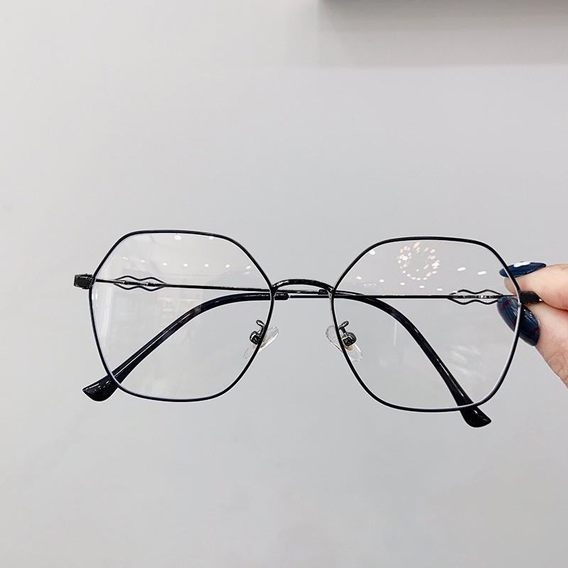 Kính mắt gọng đa giác kim loại VIENDO tròng chống ánh sáng xanh đổi màu chống tia UV cắt độ cận theo yêu cầu unisex