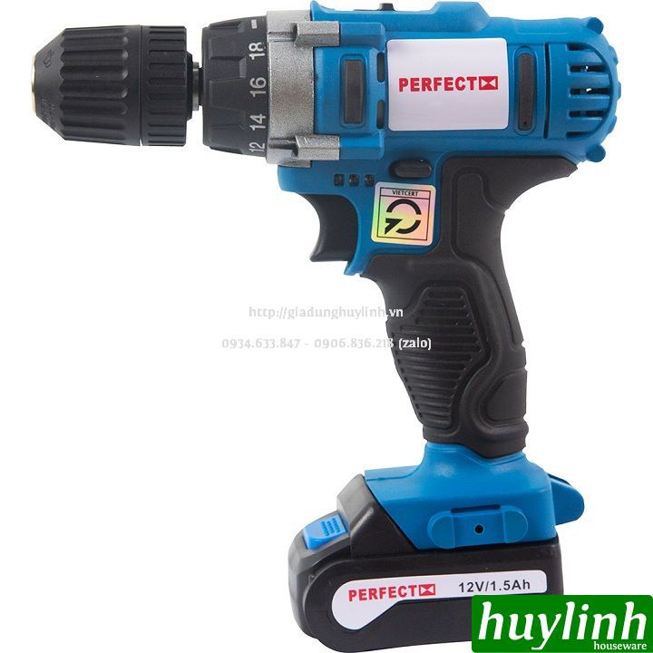 Máy khoan vặn vít dùng pin Perfect PF-K15 - 12V 1.5Ah