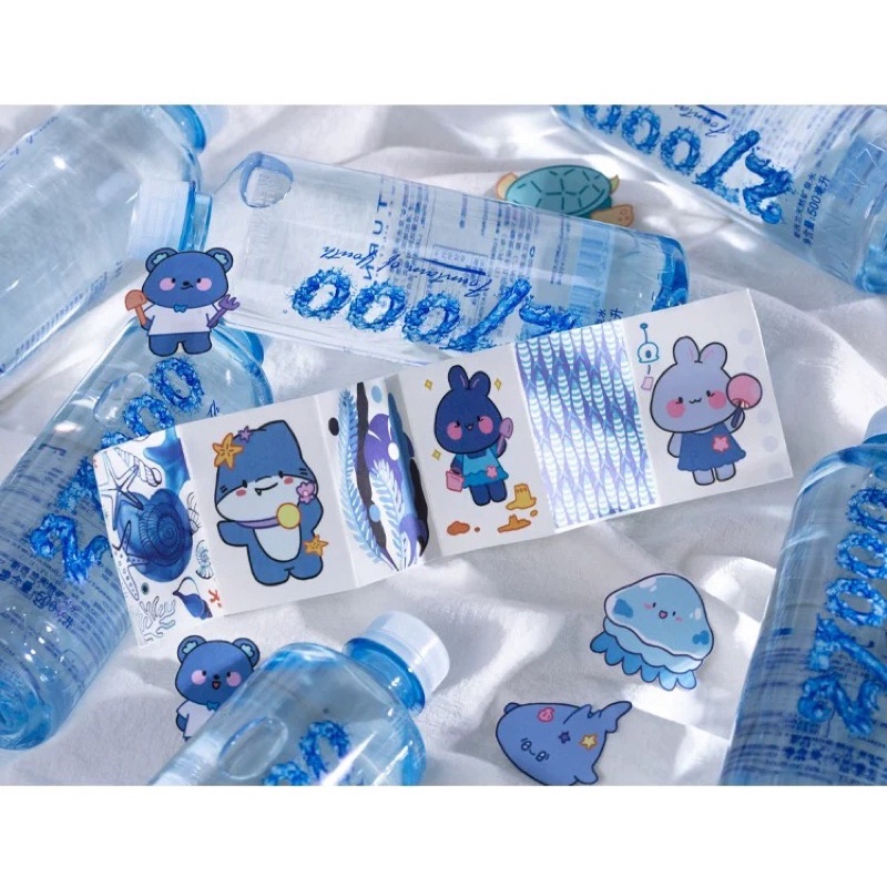 Sỉ Set 300 hình dán sticker biển xanh (6 hộp)