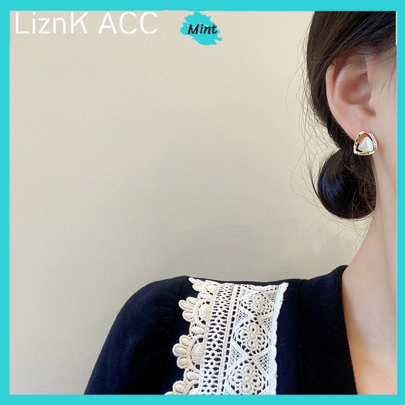 Bông Tai Nữ ❤️KHÔNG GÂY DỊ ỨNG❤️ Khuyên Tai Đá Mắt Mèo Hình Tam Giác Xinh Xắn Chuôi Bạc S925