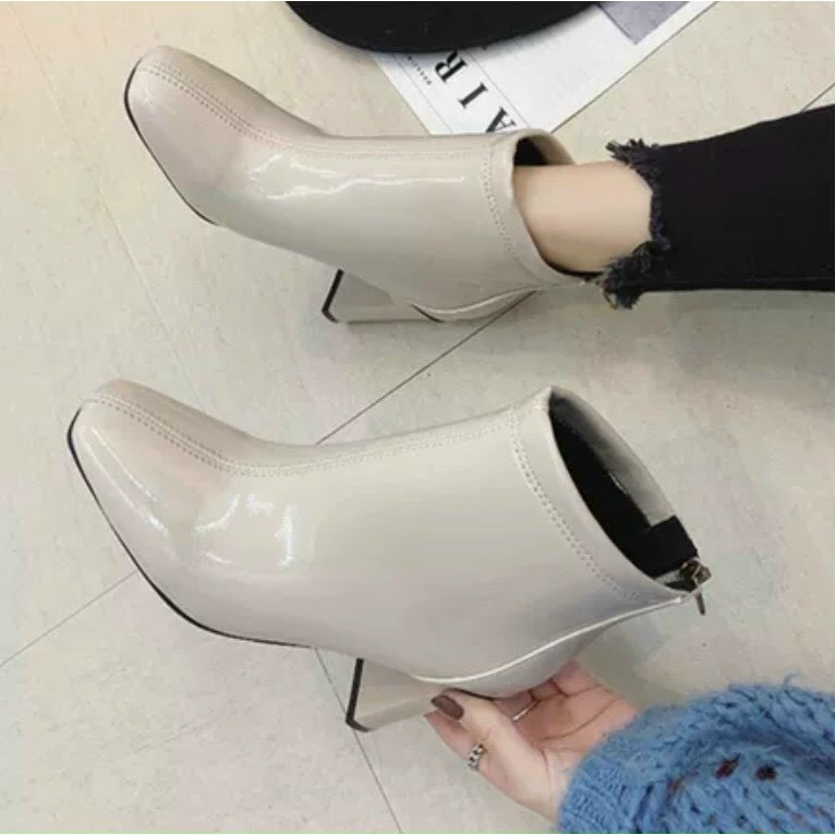 Boots nữ cổ lửng thời trang gót 7 phân cực hót