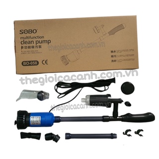 Máy hút cặn, vệ sinh hồ cá Sobo BO-058 xài bằng đầu bơm