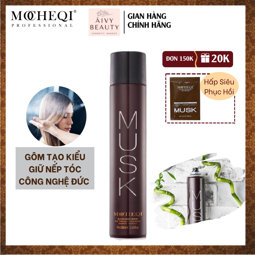 Keo Xịt Tạo Kiểu Giữ Nếp Tóc MOCHEQI MUSK Gloss Hair Spray 350ml