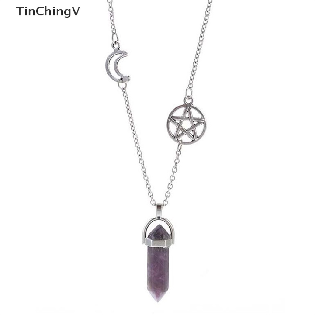 [TinChingV] Vòng cổ Mặt Đá Chakra Ngôi Sao Thời Trang Cổ Điển Cho Nữ Wicca Witchcraft Goth Satan