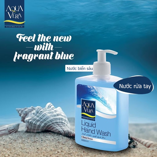 Nước rửa tay kháng khuẩn AQUAVERA nước biển sạch sâu an toàn cho da 500ML