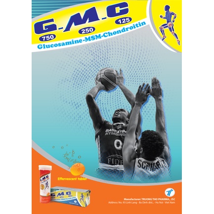 Viên Bổ Khớp GMC -  Hỗ Trợ Cơ, Xương Khớp, Giảm thoái hoá xương khớp, Đau lưng mỏi gối - Hộp 60v
