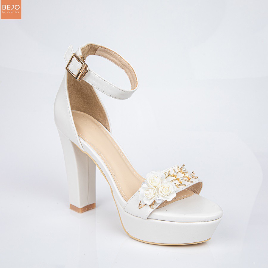 GIÀY CƯỚI CÔ DÂU BEJO H92 ,3 HOA, CÀNH VÀNG - WEDDING SHOES