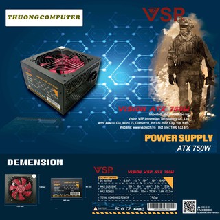 <NEW> Nguồn máy tính VSP 750W - BẢO HÀNH 2 NĂM
