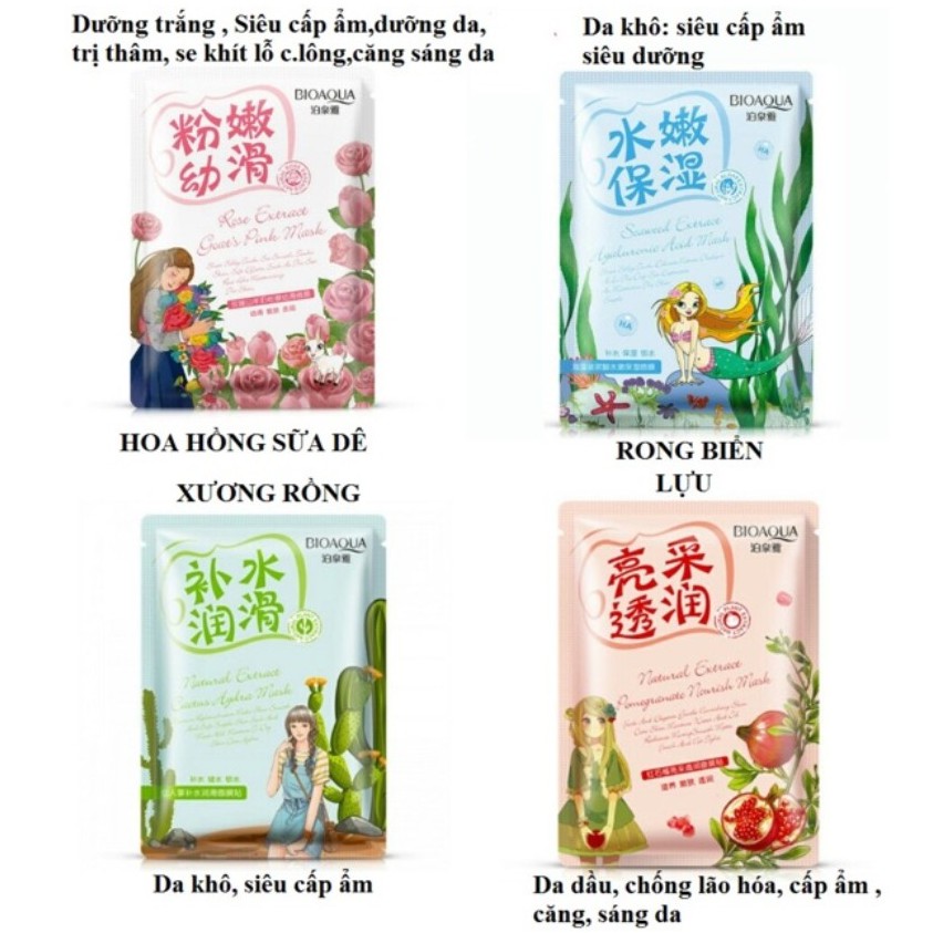 Mặt nạ BIOAQUA cô gái chiết xuất từ cây cỏ, thảo mộc thiên nhiên - Se Khít Lỗ Chân Lông, Căng Da Trong Suốt | BigBuy360 - bigbuy360.vn