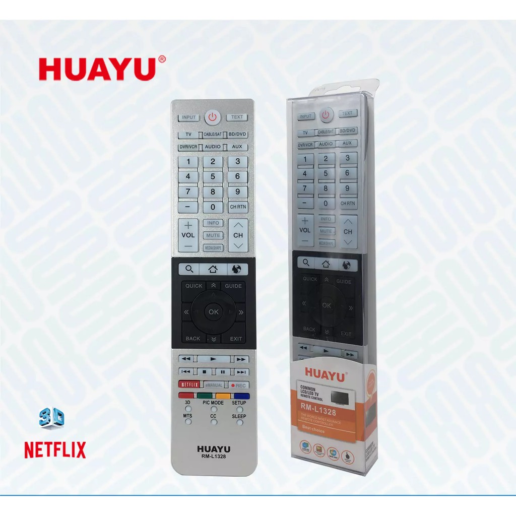 REMOTE ĐIỀU KHIỂN TIVI TOSHIBA SMART HUAYU RM-L1328 CHÍNH HÃNG