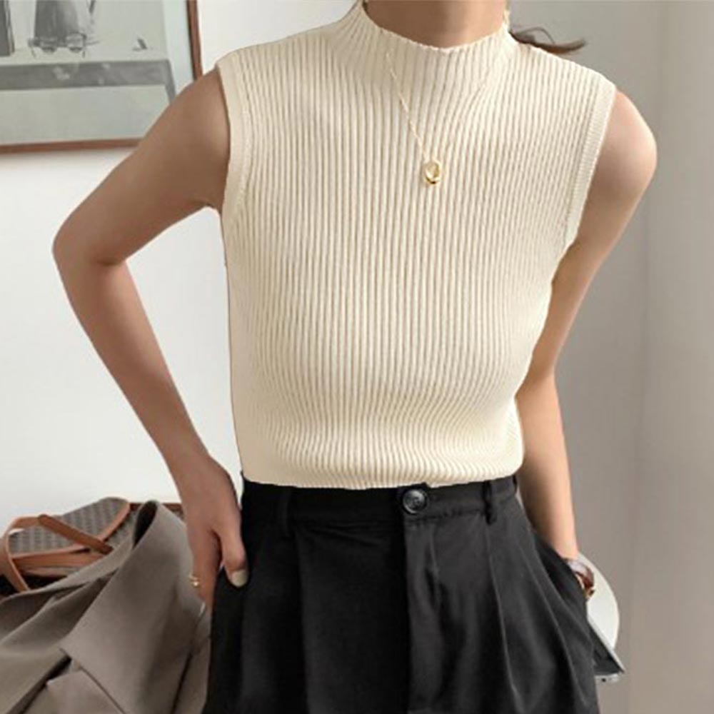 Áo croptop sát nách dáng ôm màu trơn kiểu Hàn Quốc thời trang mùa hè cho nữ