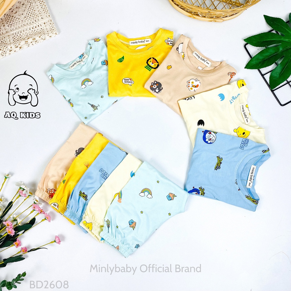 [Bé:7-28kg] Bộ Quần Áo Tay Dài, Quần Dài MINLYBABY Chính Hãng Vải Thun Lạnh Cho Bé Trai, Bé Gái Unibaby BD2608