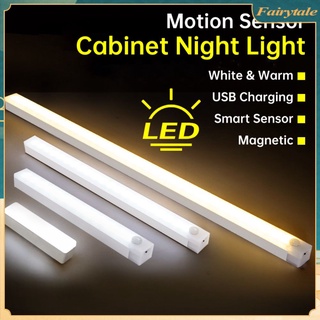 Bóng Đèn LED Cảm Ứng Chuyển Động USB Sạc Đèn Ngủ Cho Tủ Hành Lang Phòng Ngủ Vệ Sinh Nhà Bếp Cầu Thang 10/20/30/50CM 【Fairytale】