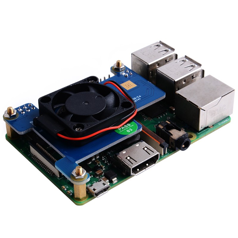 QJ  Ethernet POE Fan Power Over Ethernet Module Supports Raspberry Pi 4B/3B+