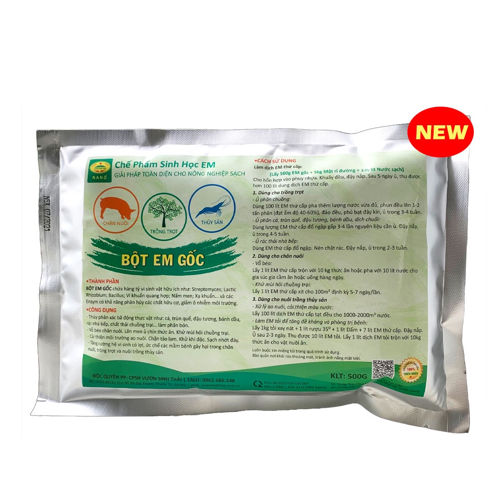 Chế phẩm EM gốc 500g. Men vi sinh ủ phân rác bã hữu cơ làm Phân Bón. Xử lý mùi hôi chuồng trại. Làm sạch ao hồ cá