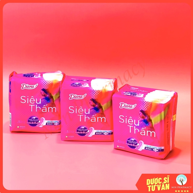 Băng Vệ Sinh DIANA Siêu Thấm Siêu mỏng cánh/ Dày cánh - Minpharmacy