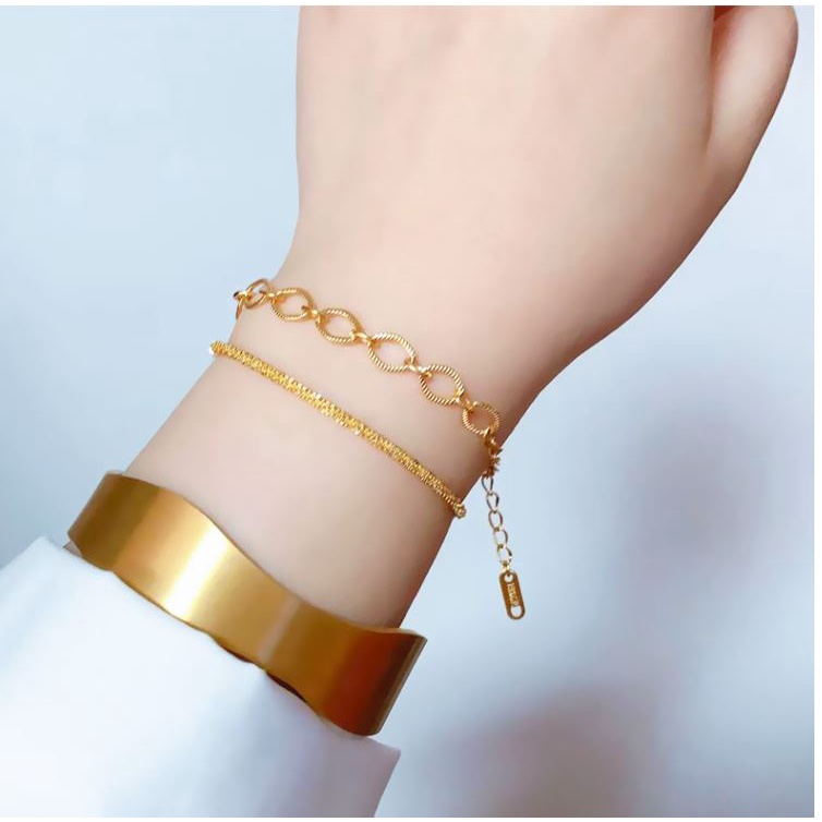 [FreeShip] Lắc tay nữ titan vòng tròn đơn giản H14-409 - CAM KẾT KHÔNG BAY MÀU