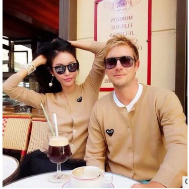 Áo len nữ Cadigan Phay Tim Ngực Hàng Quảng Châu