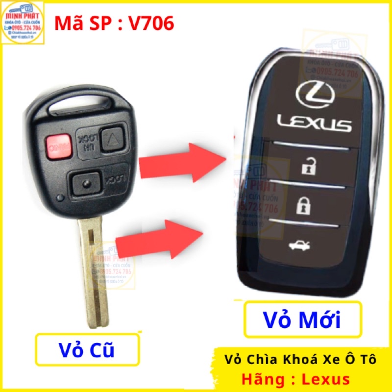 Vỏ Độ gập Chìa khoá xe Lexus LX470 và RX350