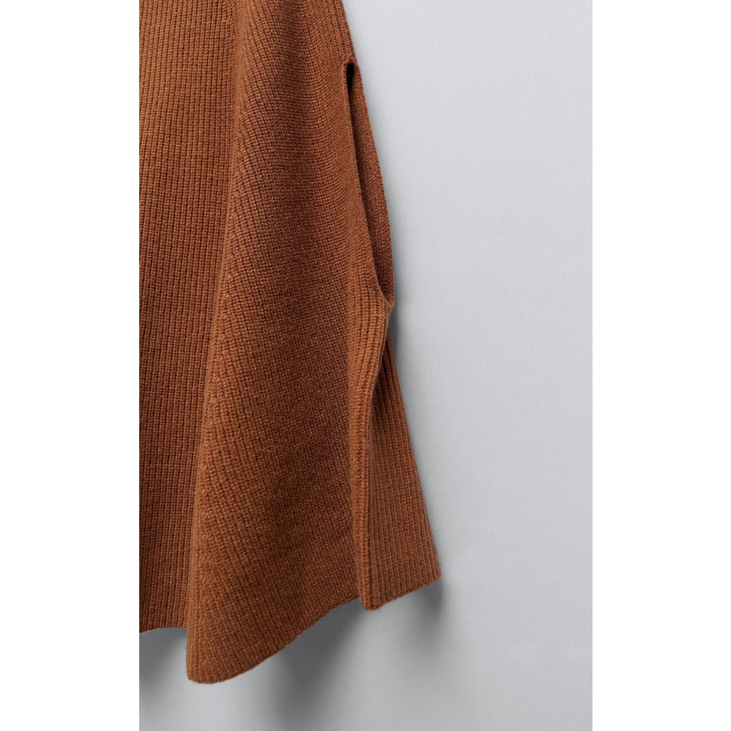 [Có Bill] Áo Choàng Dệt Kim Cao Cổ Màu Nâu Size S Áo Zara Auth | BigBuy360 - bigbuy360.vn