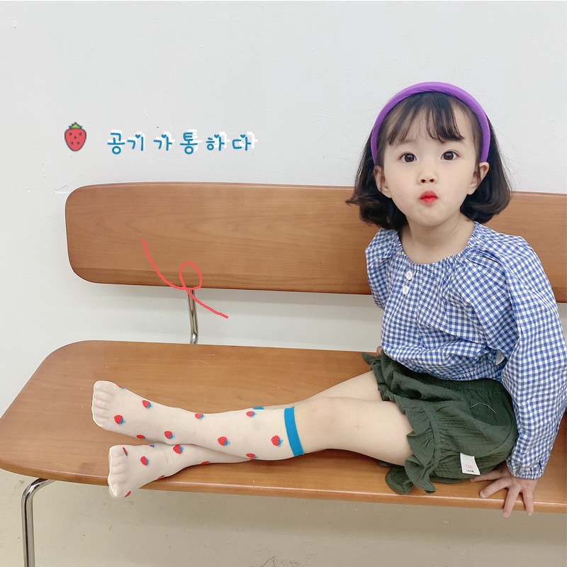Vớ Cổ Vừa Không Gót Thoáng Khí Màu Sắc Dễ Thương Cho Bé Gái