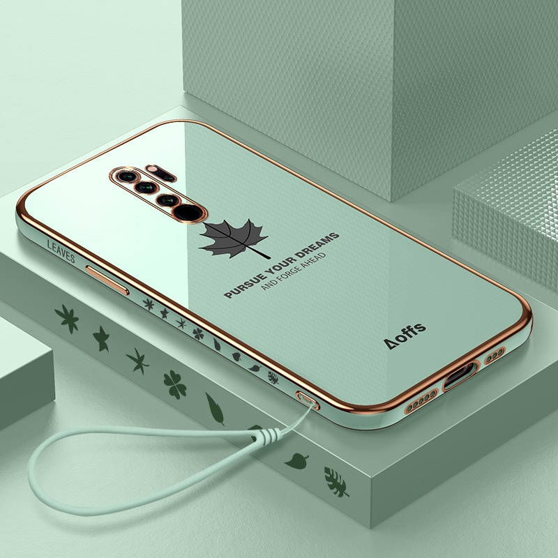 Ốp điện thoại mềm hình vuông họa tiết lá phong thời trang cho Xiaomi Redmi K20 K30 Pro Redmi 10x 5G 9 Redmi9