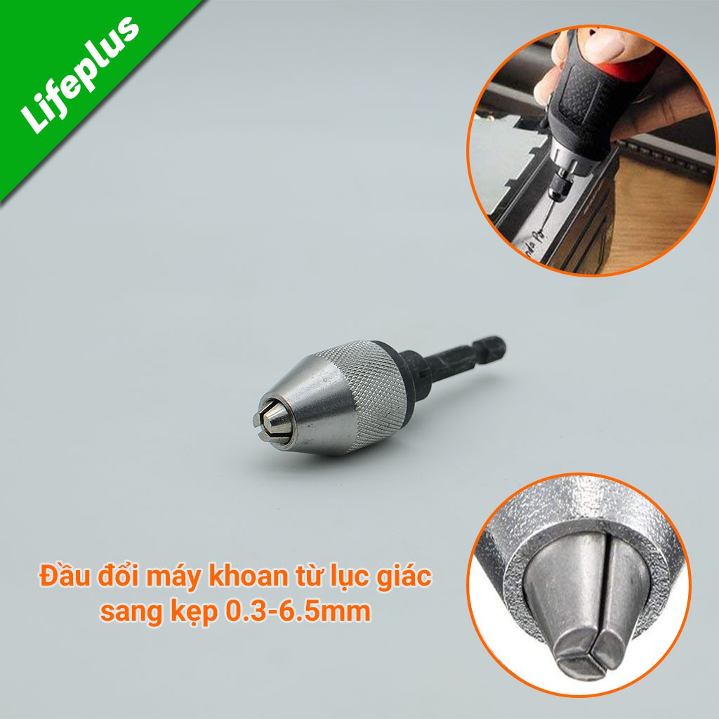 Đầu đổi máy khoan từ lục giác sang kẹp 0.3-6.5mm