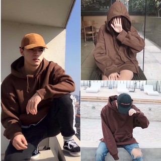 Áo Hoodie Trơn Nam Nữ Màu NÂU Chất vải nỉ bông cao cấp form rộng BC188