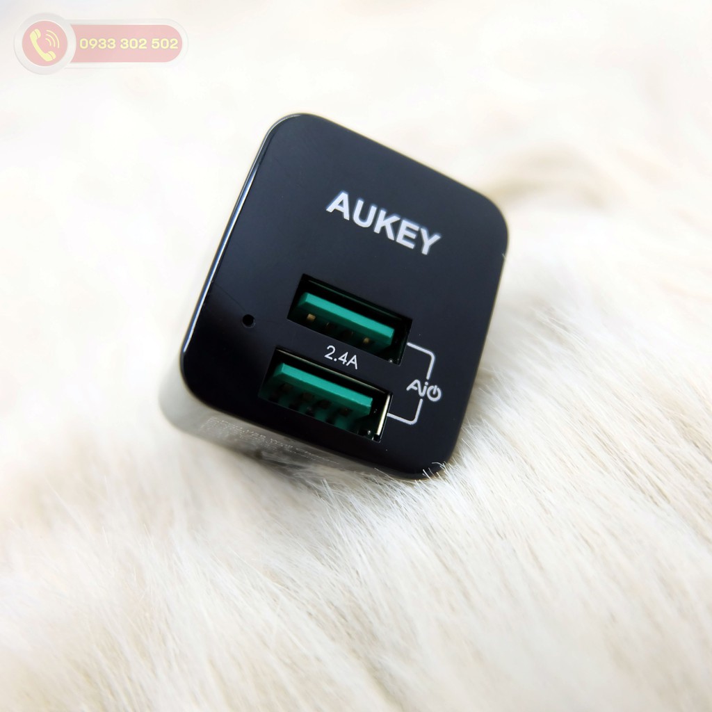 Sạc USB Aukey PA-U32 Đầu Ra 2.4A Công Nghệ AiPower Thông minh - Hàng Chính Hãng