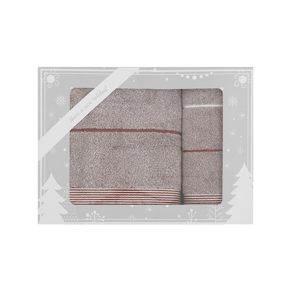 HomeBase HLS Bộ 2 khăn cotton CELON W140xD1xH70 Cm màu nâu