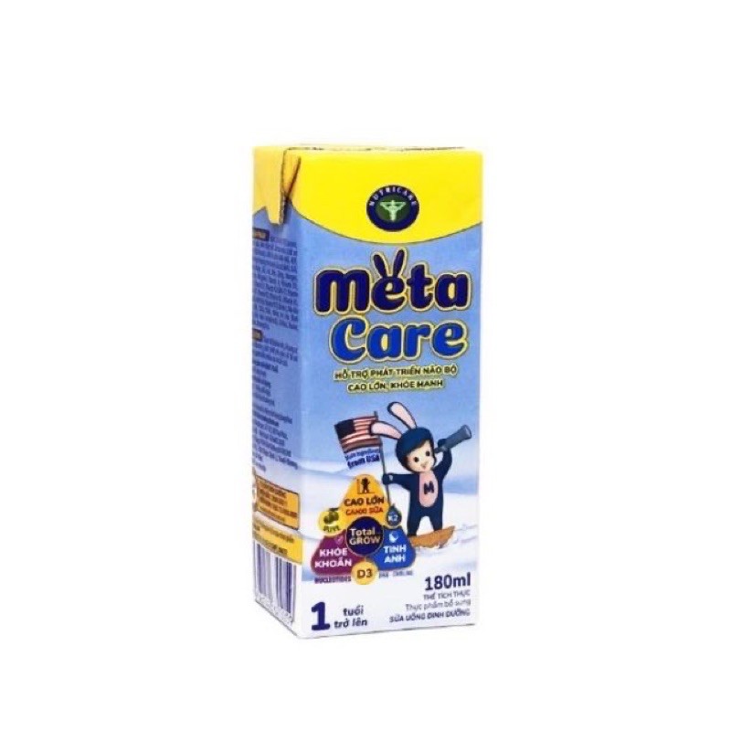 Thùng 48 hộp sữa bột pha sẵn metacare nhãn vàng 180ml